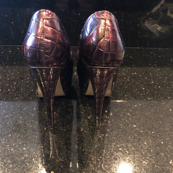Topshop Purple Croc Platform Peep toe - Picture 4 of 4